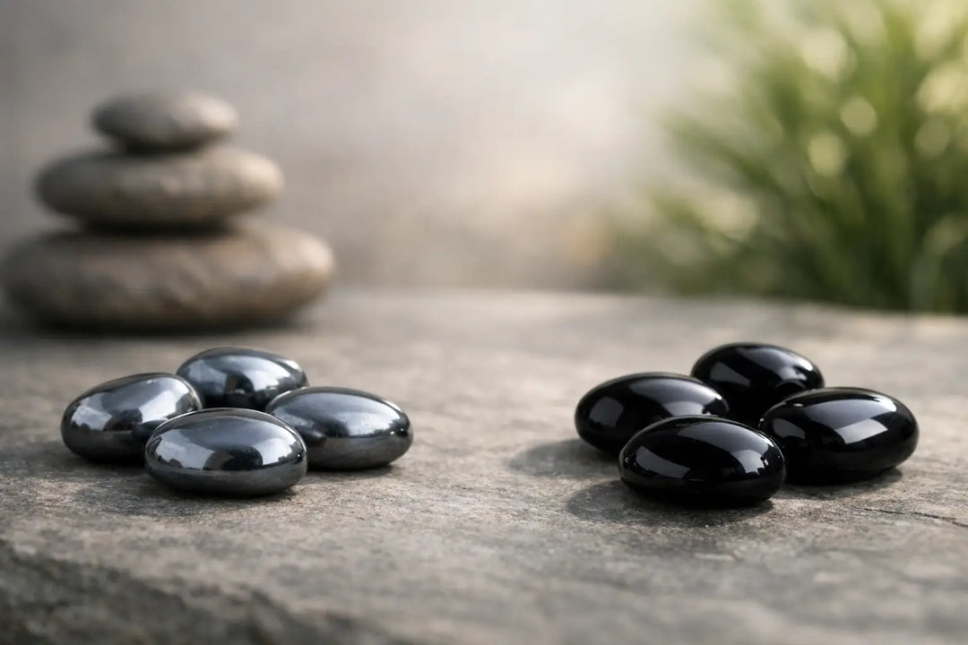 Hematite vs Black Onyx Grounding