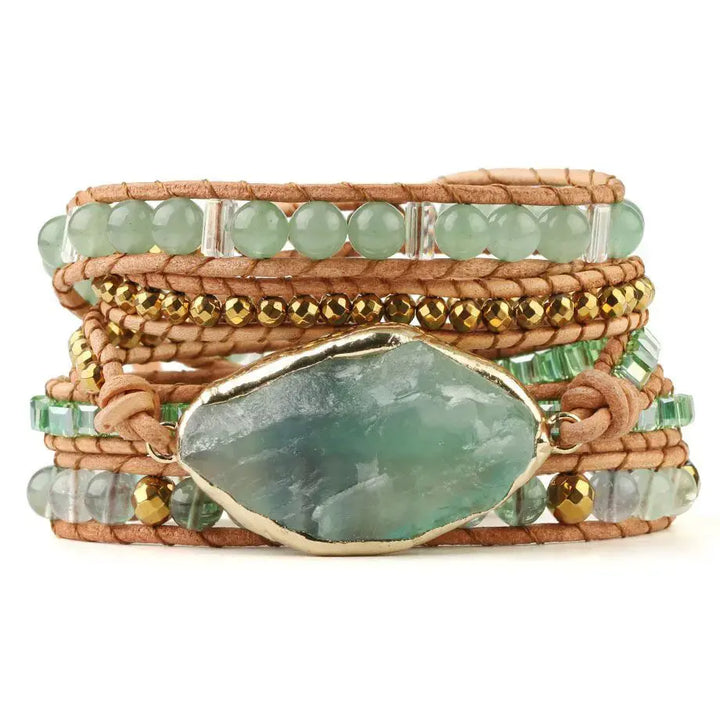 Flourite Boho Wrap Bracelet for Concentration & Purification Yiwu Shanmei Jane