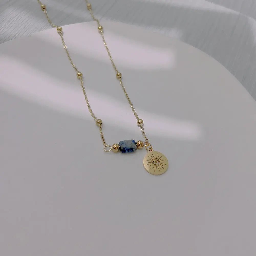Lapis Lazuli Evil Eye Necklace for Wisdom & Protection Yiwu Shanmei Jane
