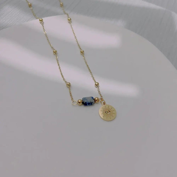 Lapis Lazuli Evil Eye Necklace for Wisdom & Protection Yiwu Shanmei Jane