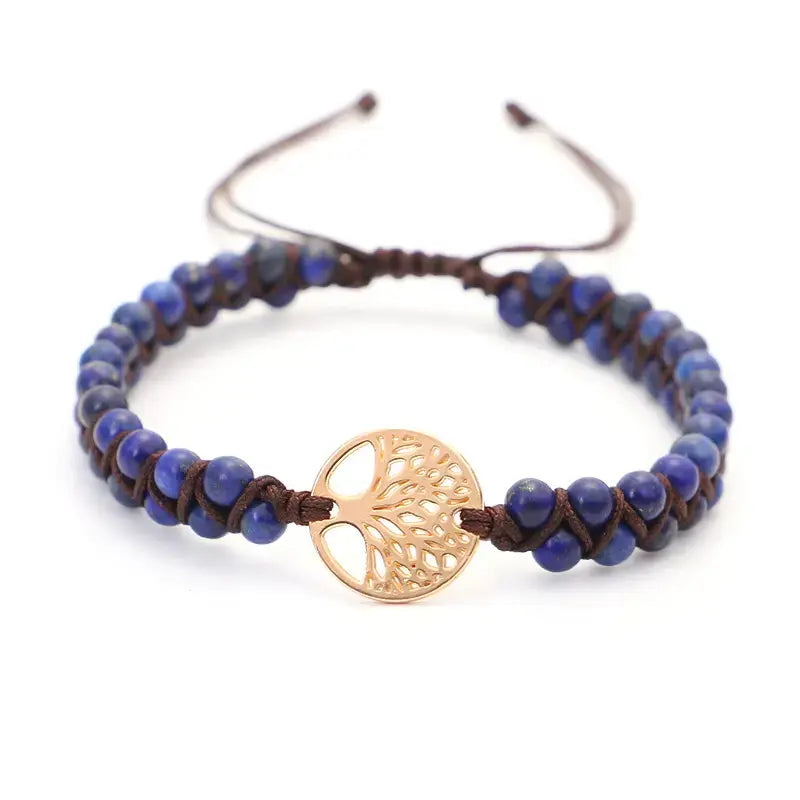 Lapis Lazuli Bracelet with Tree of Life for Wisdom & Communication Yiwu Shanmei Jane