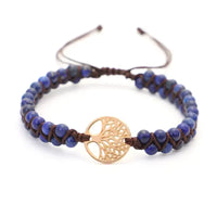 Lapis Lazuli Bracelet with Tree of Life for Wisdom & Communication Yiwu Shanmei Jane
