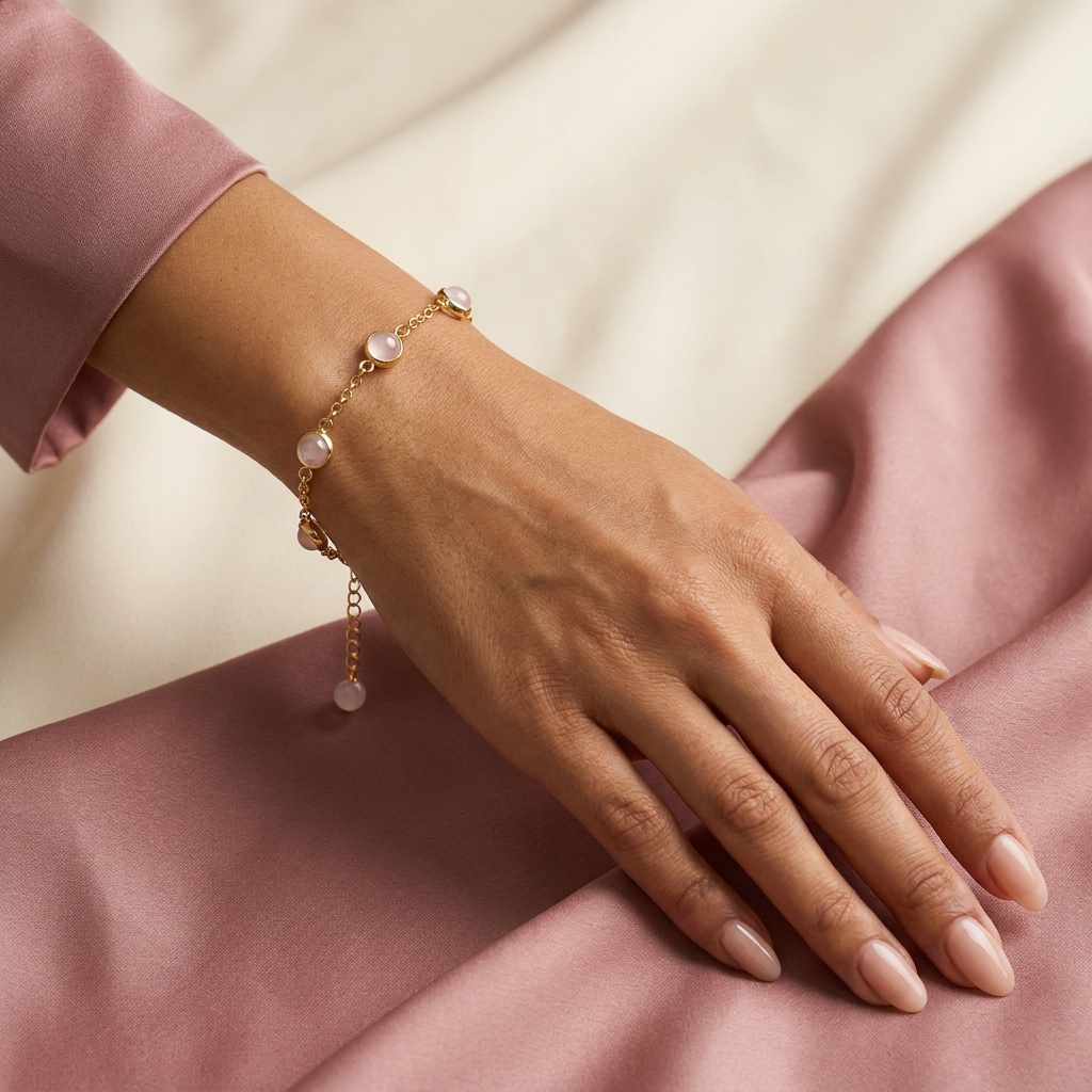 Rose Quartz Bracelet for Love - Lifestyle Female