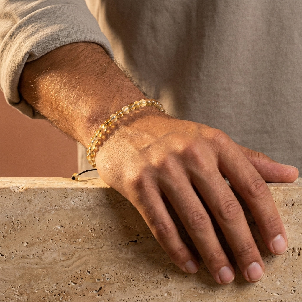 Citrine Thread Bracelet for Wealth - Lifestyle Male