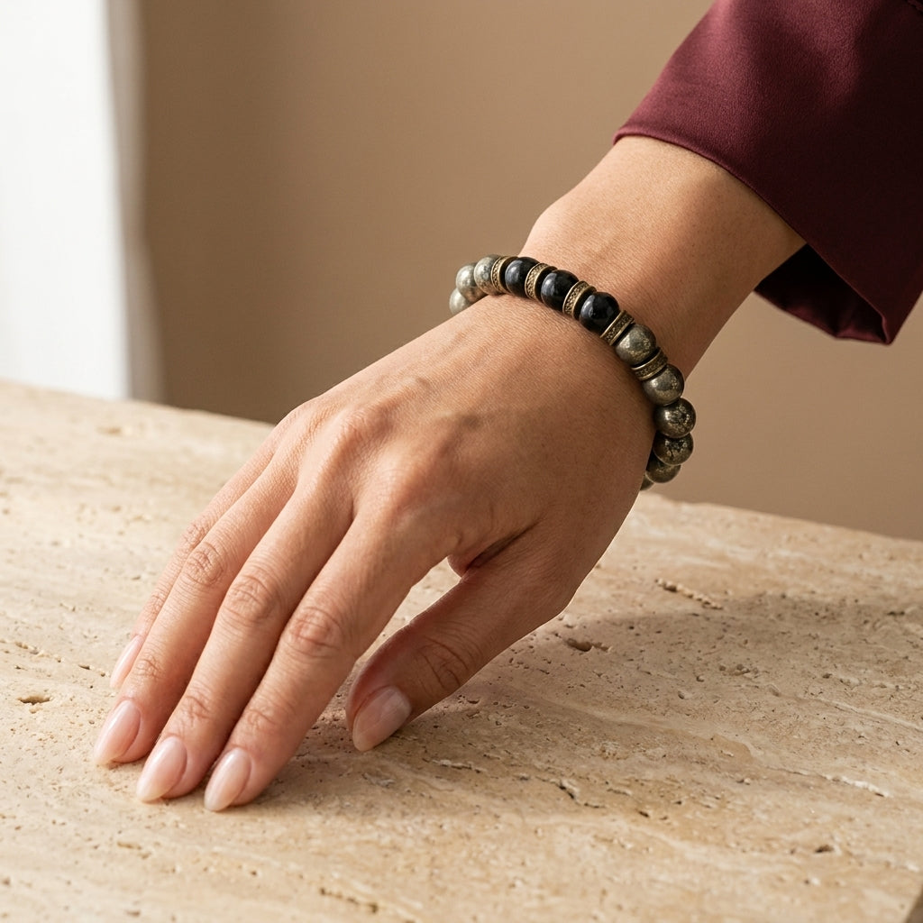 Pyrite Black Tourmaline for wealth, prosperity & prevent negativity - Lifestyle Female