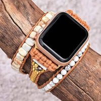 Shoushan Stone & Howlite Wrap Bracelet for Apple Watch Yiwu Shanmei Jane