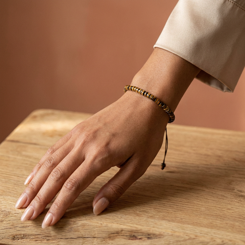 Tiger Eye Braided Bracelet for Protection - Lifestyle Female