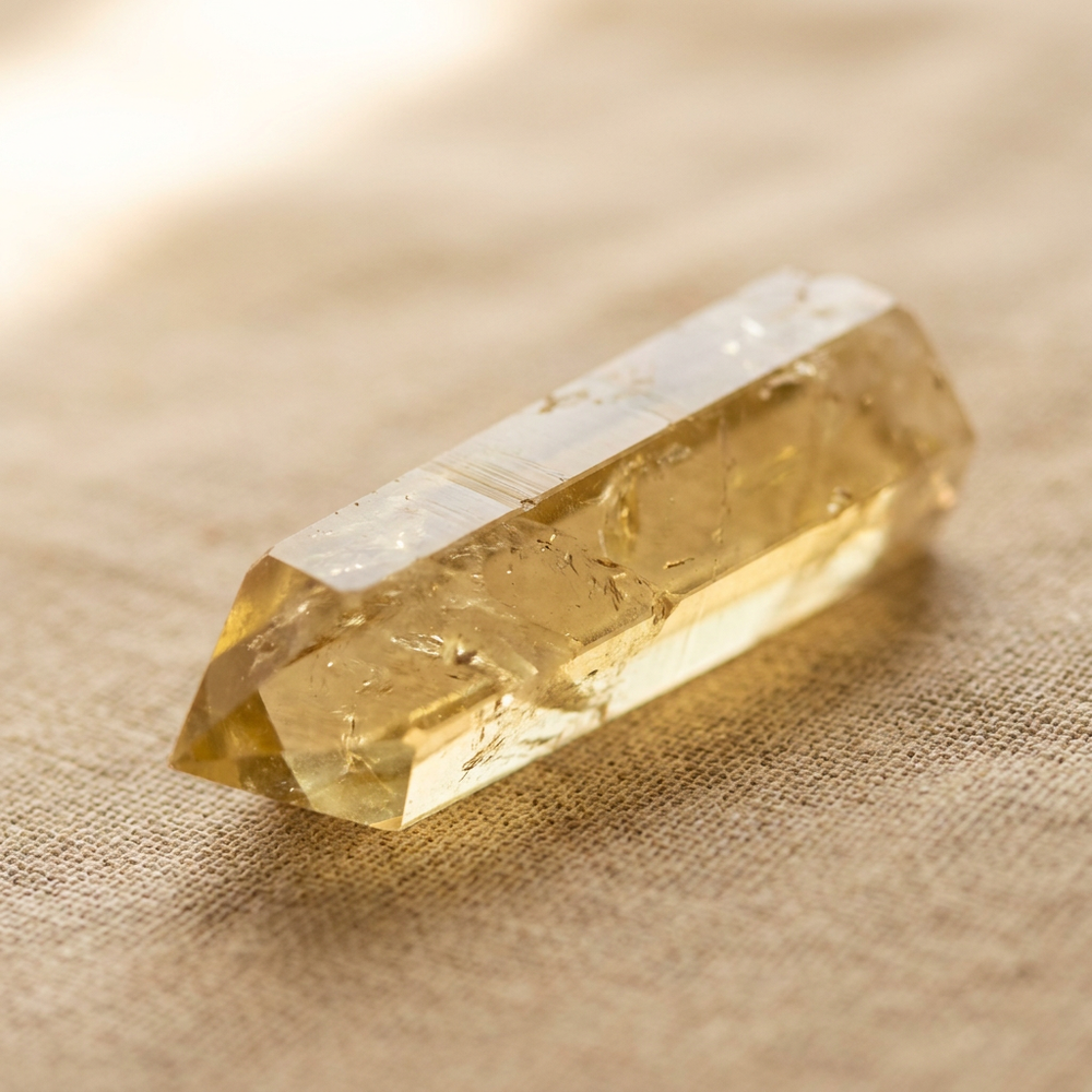 Citrine Hexagon Point Pencil for Abundance - Lifestyle