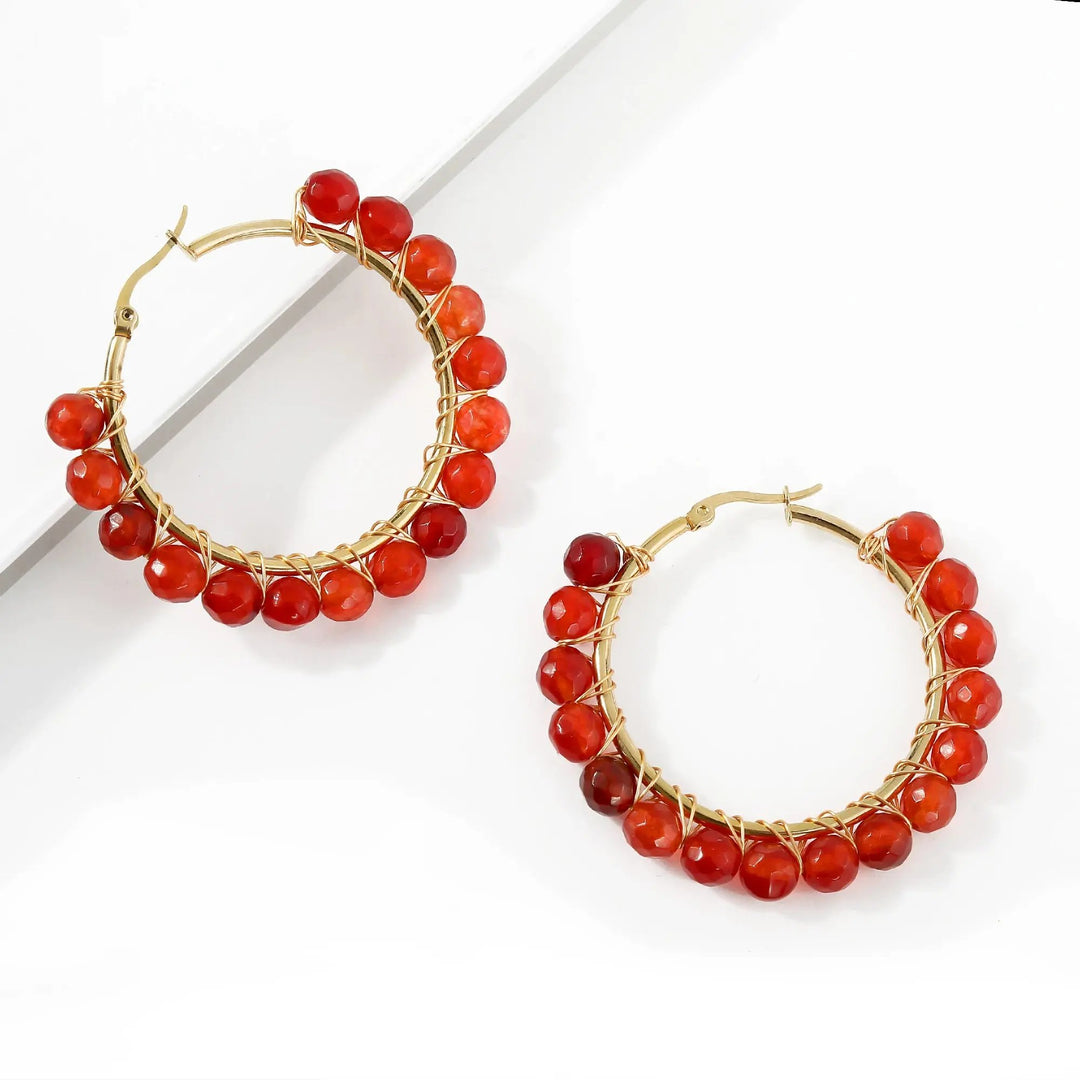 Red Carnelian Earrings for Passion & Vitality  by Raw Spiritual