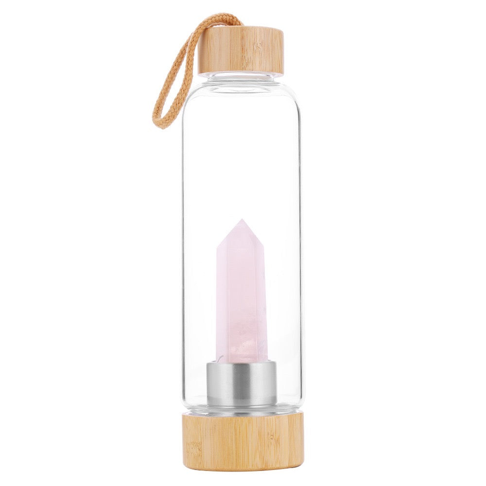 Rose Quartz water Bottle for Love & Relationships