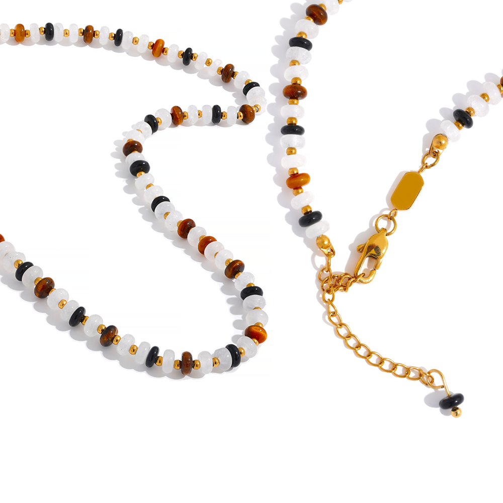 Agate (Hakik) & Tiger Eye Necklace for Prosperity & Abundance