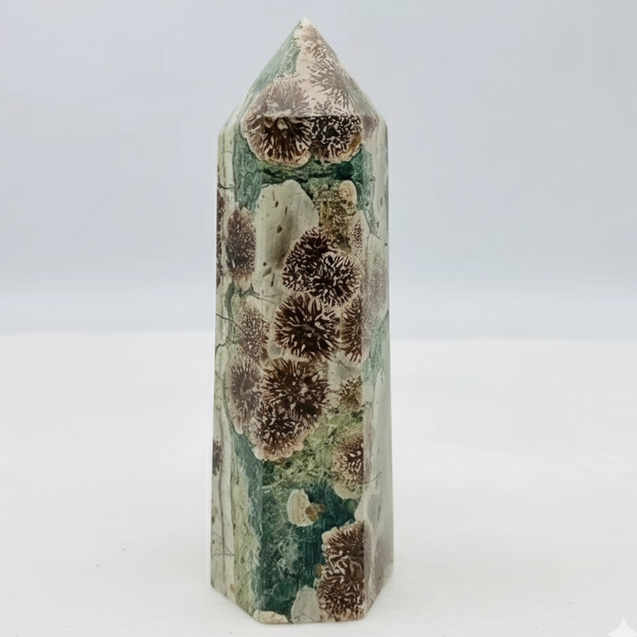 Blossom Agate (Haqik) Hexagon Pillar - Raw Spiritual UAE