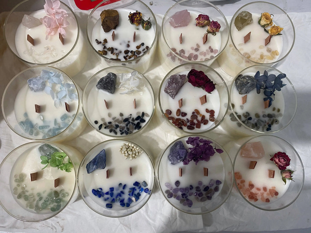 Rose Quartz Aromatherapy Crystal Candle for Love & Relationships Yiwu Yi Sheng Nathan Wu