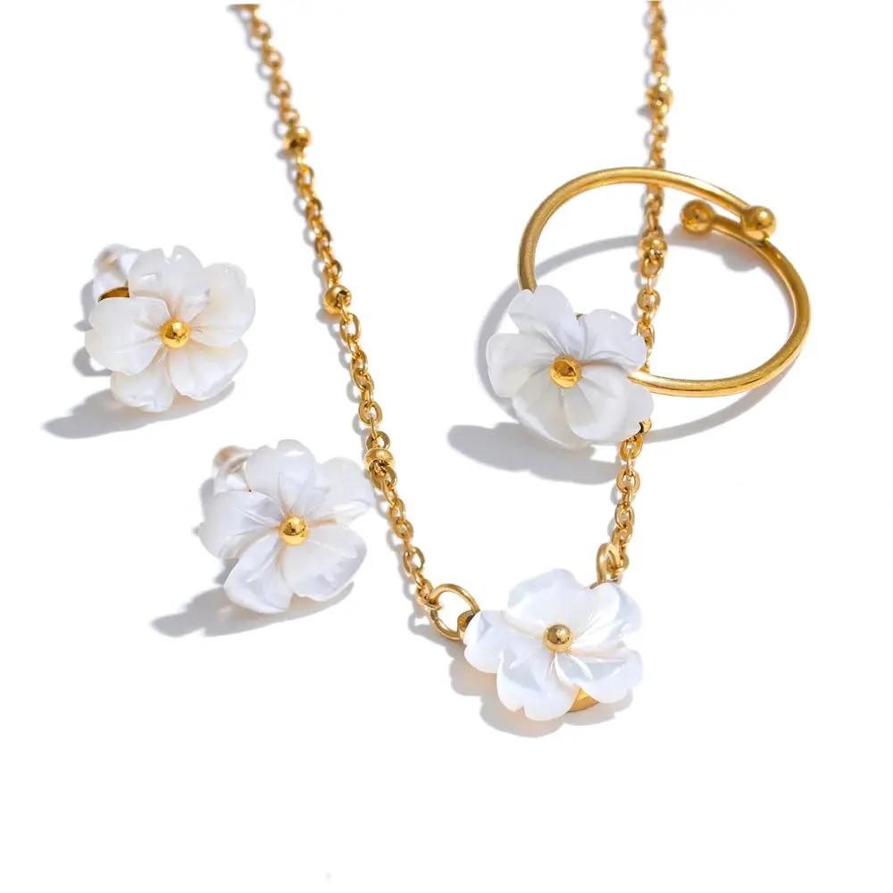 Daisy Earrings, Necklace & Ring Set  by Raw Spiritual