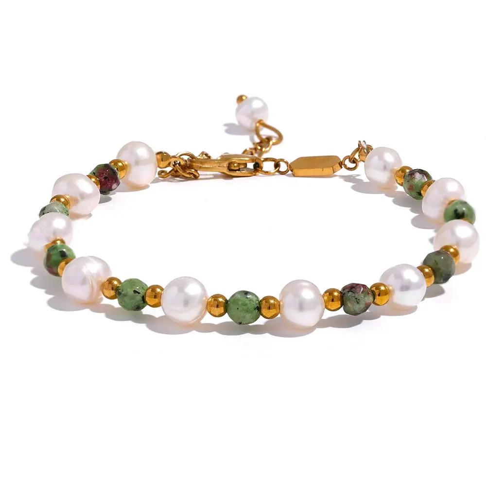 Pearl & Ziosite Bracelet for Transformation & Well-being  by Raw Spiritual