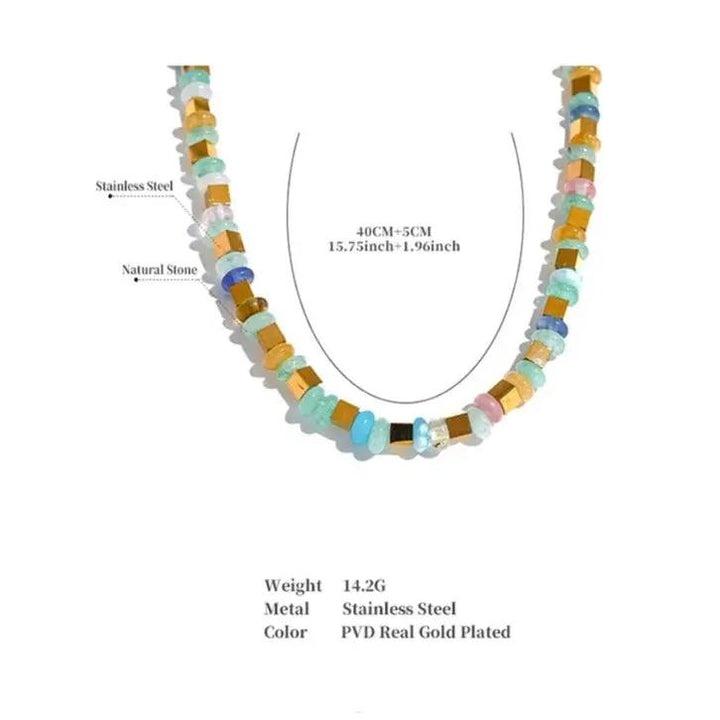 Aventurine, Citrine, Aquamarine Necklace for Abundance & Success  by Raw Spiritual