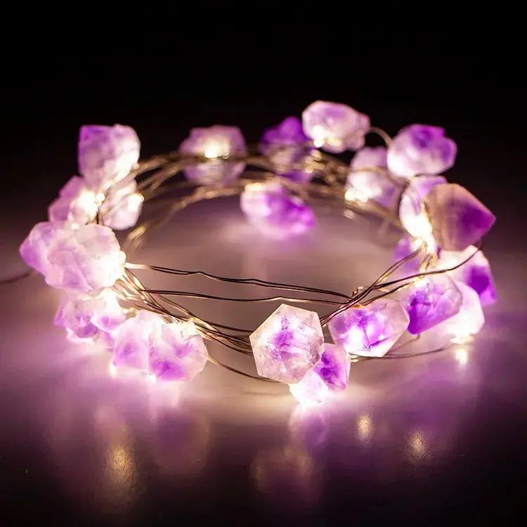 Amethyst String Lights for healing  by Raw Spiritual