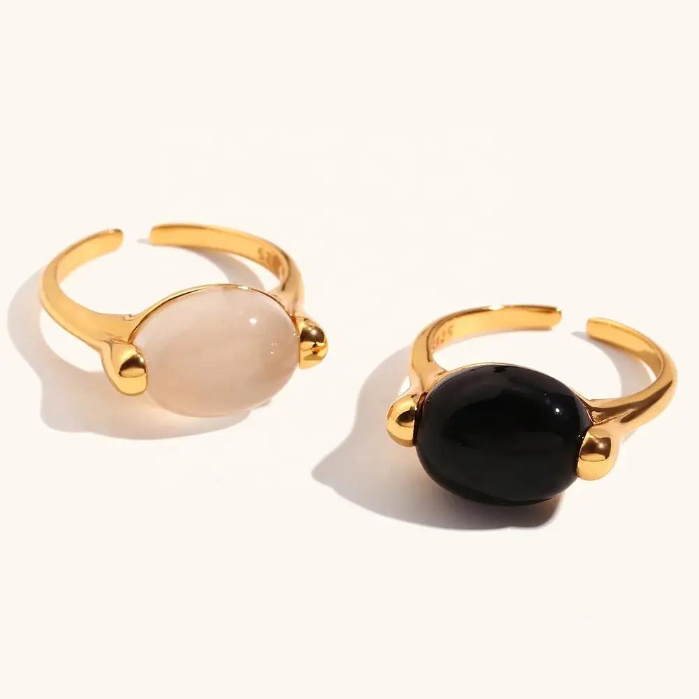 Rose White Agate S925 Ring for Prosperity  by Raw Spiritual