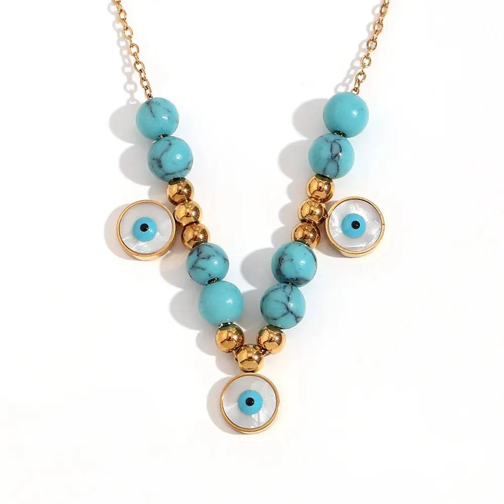 Turquoise Evil Eye Nazar Necklace for Protection  by Raw Spiritual