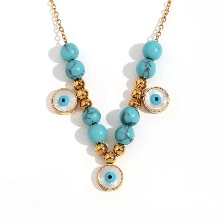 Turquoise Evil Eye Nazar Necklace for Protection  by Raw Spiritual