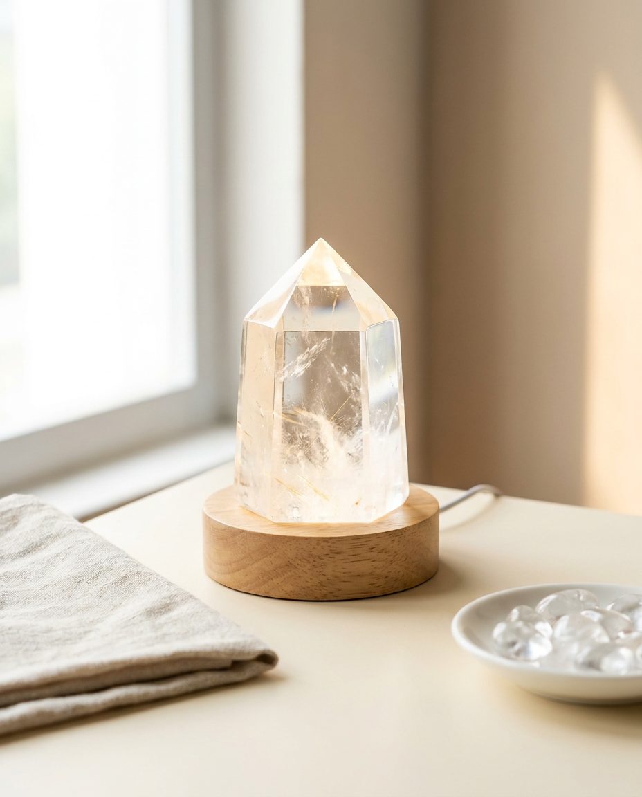 Clear Quartz Lamp - Lifestyle