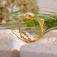 Rose Quartz S925 Silver Ring for Love & Relationships Yiwu Landy Jewelry Summer WU