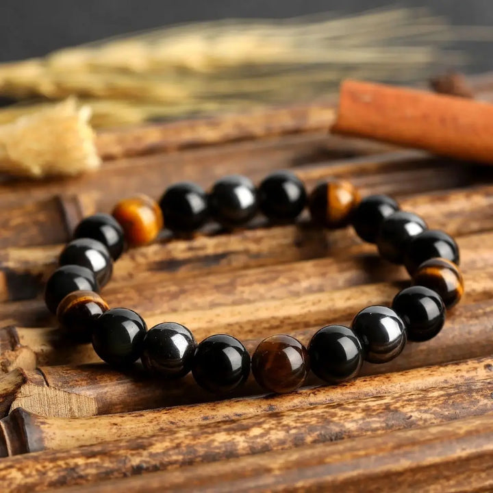 Tiger Eye, Black Onyx & Hematite - Tripple Protection Bracelet Yiwu Shanmei Jane