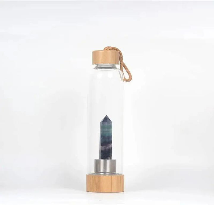 Rainbow Flourite Water Bottle for Focus & Decision Making  by Raw Spiritual