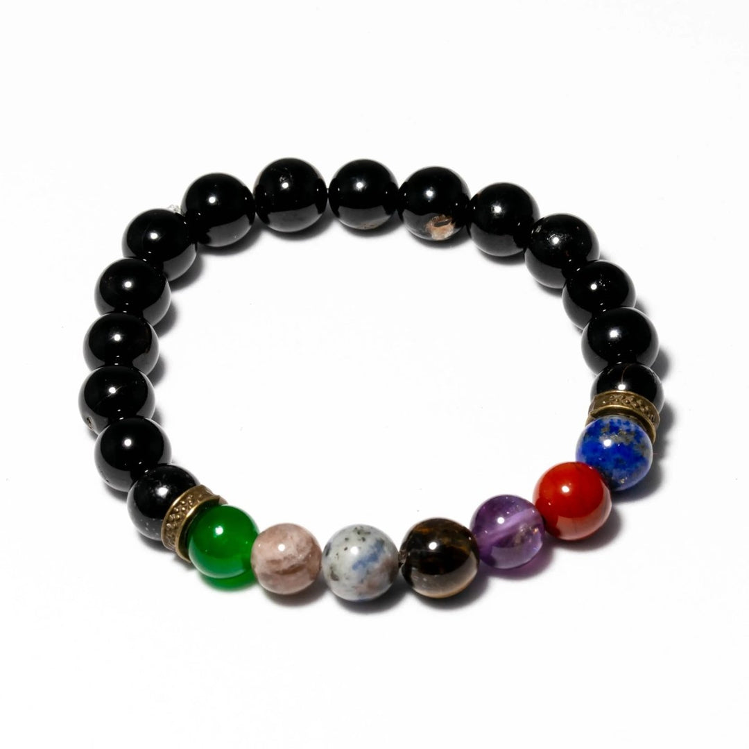 7 Chakra with Tourmaline Bracelet for Protection & Balancing