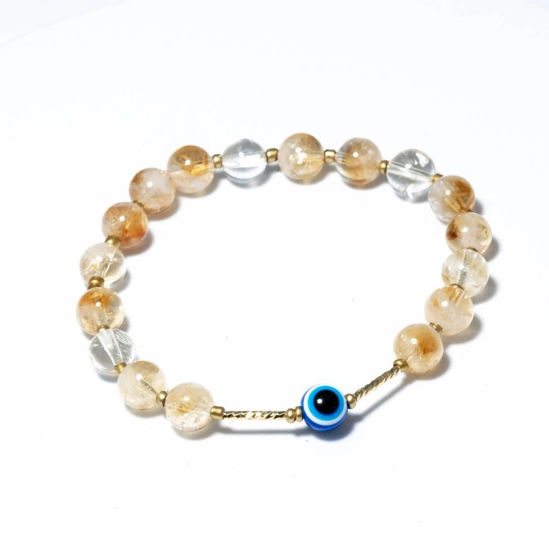 Citrine & Evil Eye for wealth, positivity & manifestation. Zodiac: Aries, Gemini, Leo Yiwu Shanmei Jane
