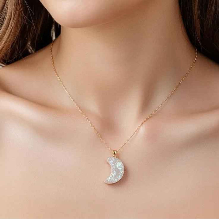 Druzy Pendant in Golden S925 Chain