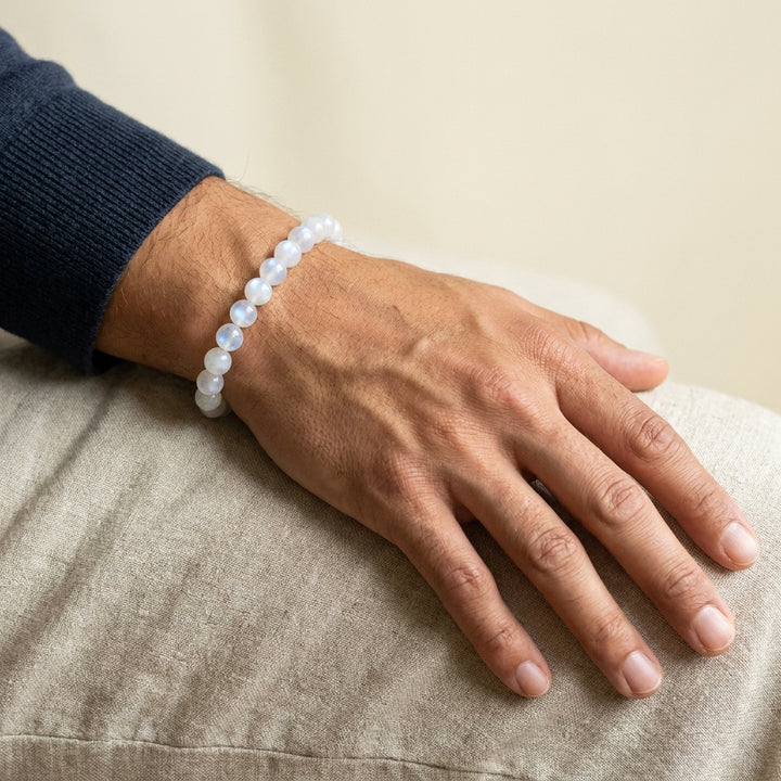 Blue Moonstone Bracelet for Growth & Balance - Lifestyle Male