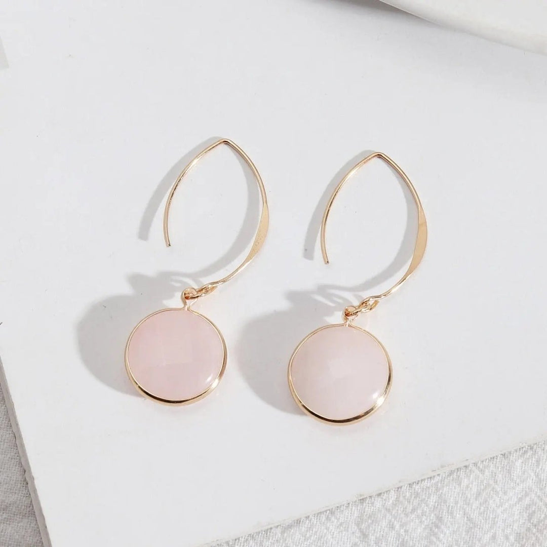 Rose Quartz Earrings in Stainless Steel for Love & Relationships Yiwu Shanmei Jane
