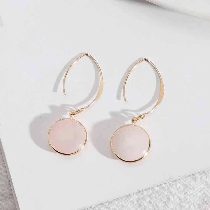 Rose Quartz Earrings in Stainless Steel for Love & Relationships Yiwu Shanmei Jane