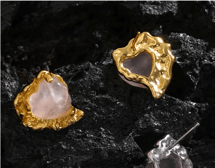 Rose Quartz S925 Silver Earrings for Love & Relationships Yiwu Landy Jewelry Summer WU