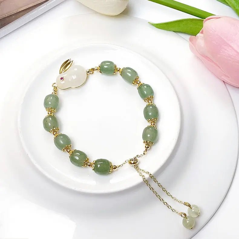 Green Aventurine and Jade Bracelet for Abundance & Balance Yiwu Shanmei Jane