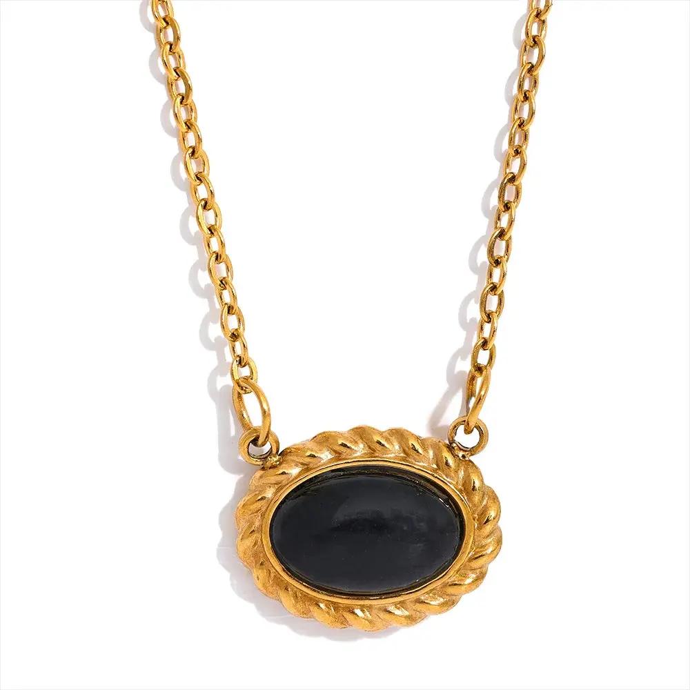 Black Agate (Haqik) Pendant for Growth & Prosperity  by Raw Spiritual