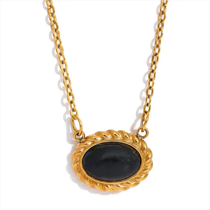 Black Agate (Haqik) Pendant for Growth & Prosperity  by Raw Spiritual