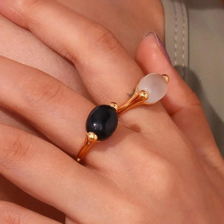 Rose White Agate S925 Ring for Prosperity  by Raw Spiritual