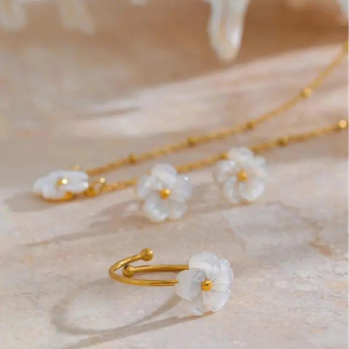 Daisy Earrings, Necklace & Ring Set  by Raw Spiritual