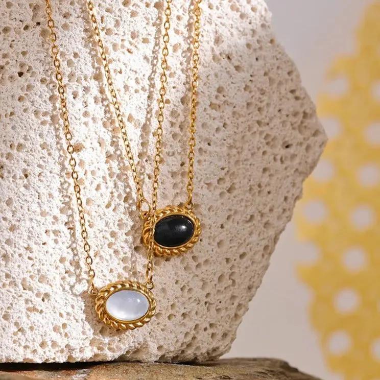 Black Agate (Haqik) Pendant for Growth & Prosperity  by Raw Spiritual