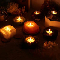 Aventurine Crystal Candle Holder for Prosperity  by Raw Spiritual