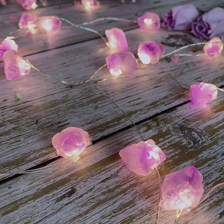 Amethyst String Lights for healing  by Raw Spiritual