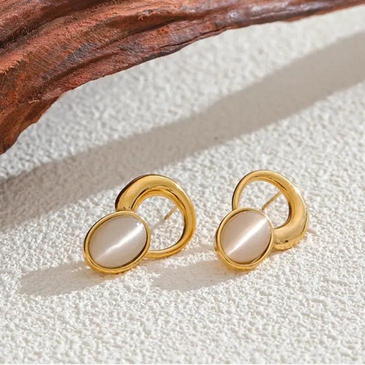 Cat's Eye Earrings for Abundance & Clarity  by Raw Spiritual