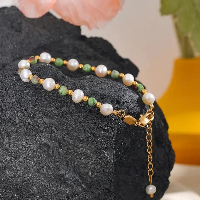 Pearl & Ziosite Bracelet for Transformation & Well-being  by Raw Spiritual