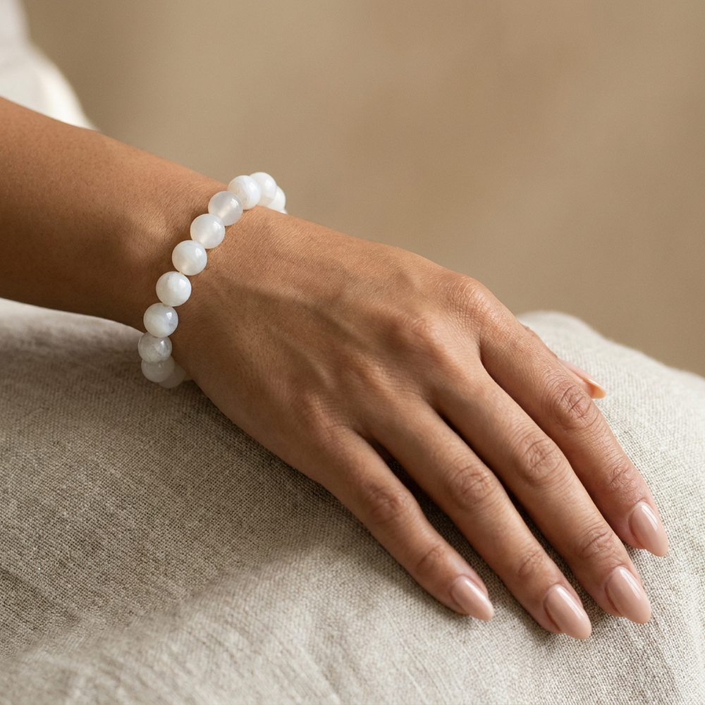 White Agate (Aqeek) Bracelet  Growth, Prosperity, Harmony - Lifestyle F