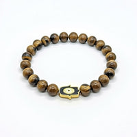 Tiger Eye & Hamsa Hand Bracelet for protection