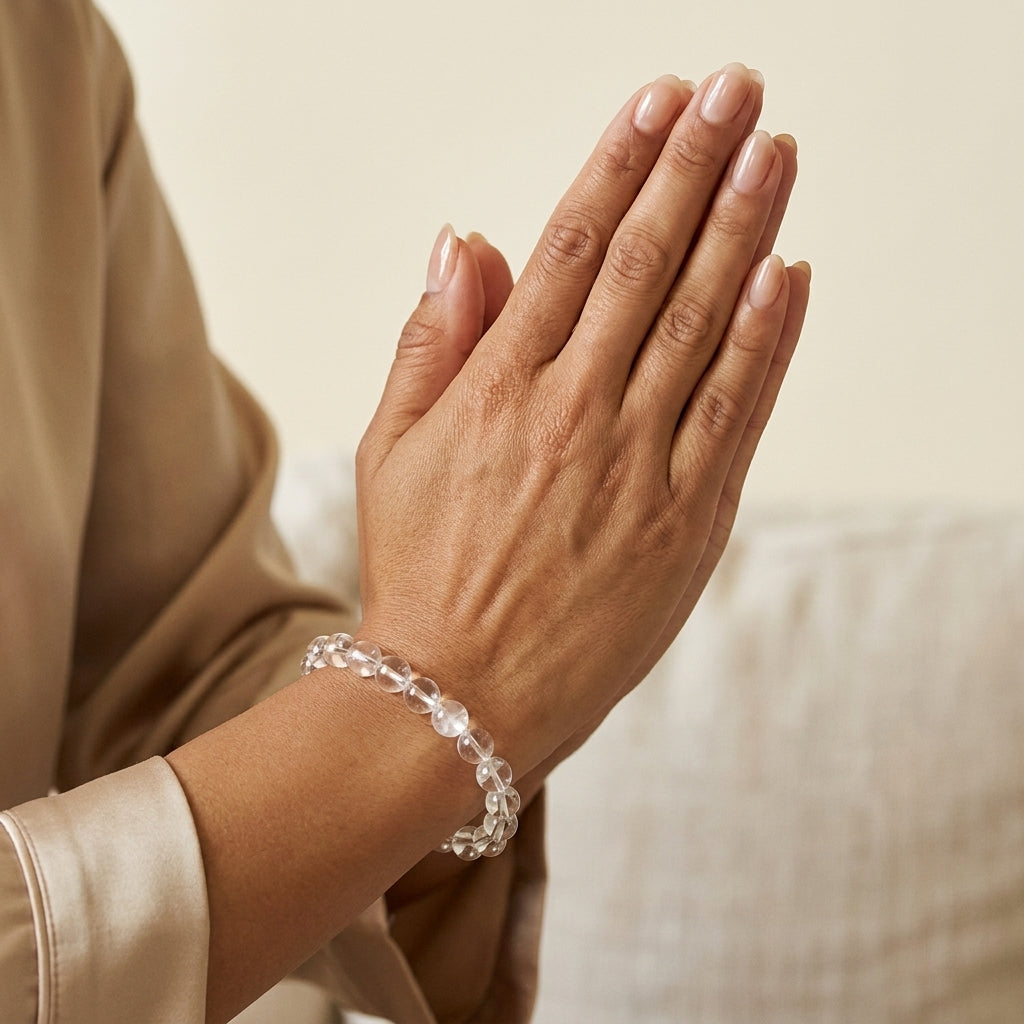 Clear Quartz (Sphatik) Bracelet for Clarity & Manifestation - Lifestyle Female