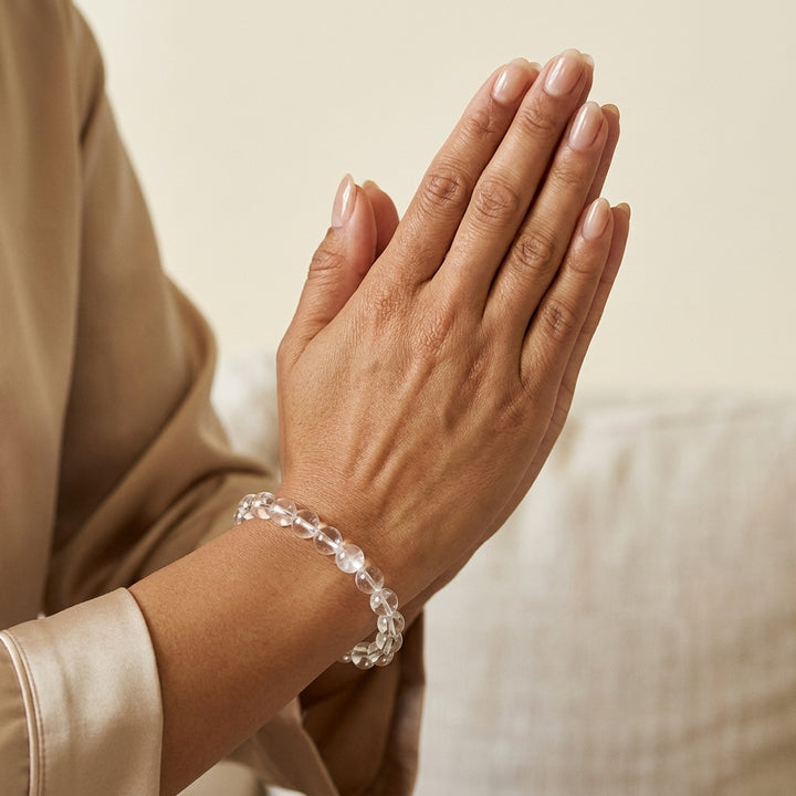 Clear Quartz (Sphatik) Bracelet for Clarity & Manifestation - Lifestyle Female