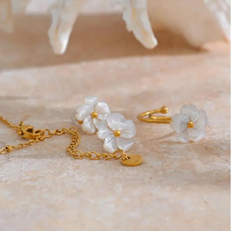 Daisy Earrings, Necklace & Ring Set  by Raw Spiritual